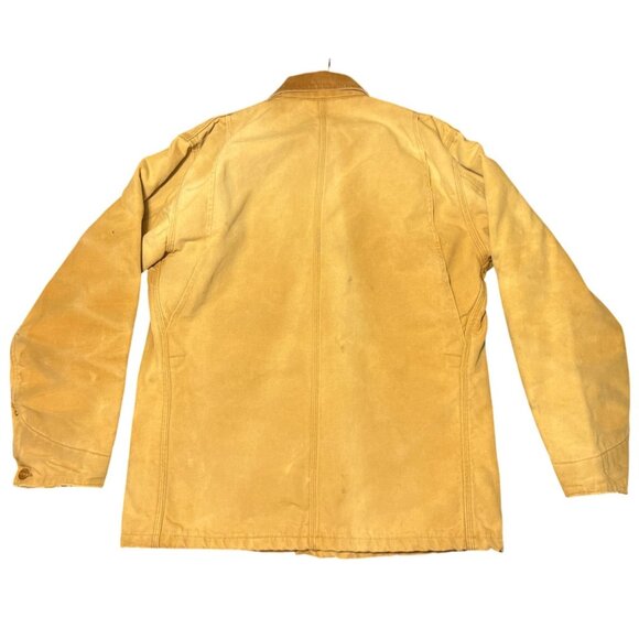 VTG Carhartt Barn Chore Tan Jacket Blanket Lined Work Coat HD Canvas Mens - Picture 2 of 16